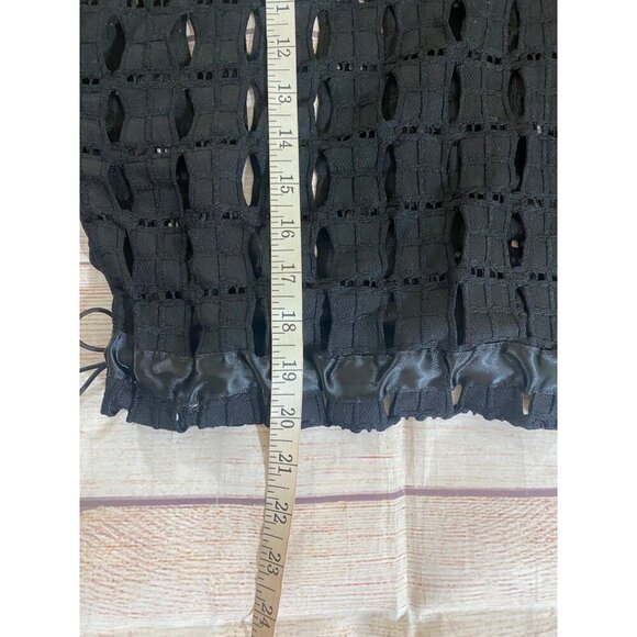 Tov Los Angeles Women's Black Cut Our Long Sleeve Pull Over Crop Top - 44 - Picture 7 of 16